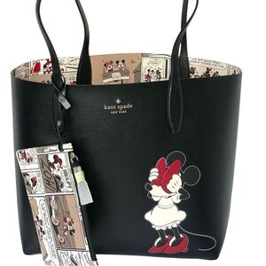 Kate Spade New York X Minnie Mouse Reversible Tote with detachable bag.
